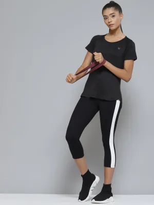 Women Black Organic Cotton Anti Odour Sports T-shirt