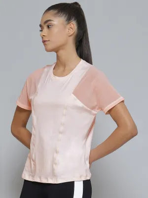 Women Pink Anti Odour Sports T-shirt