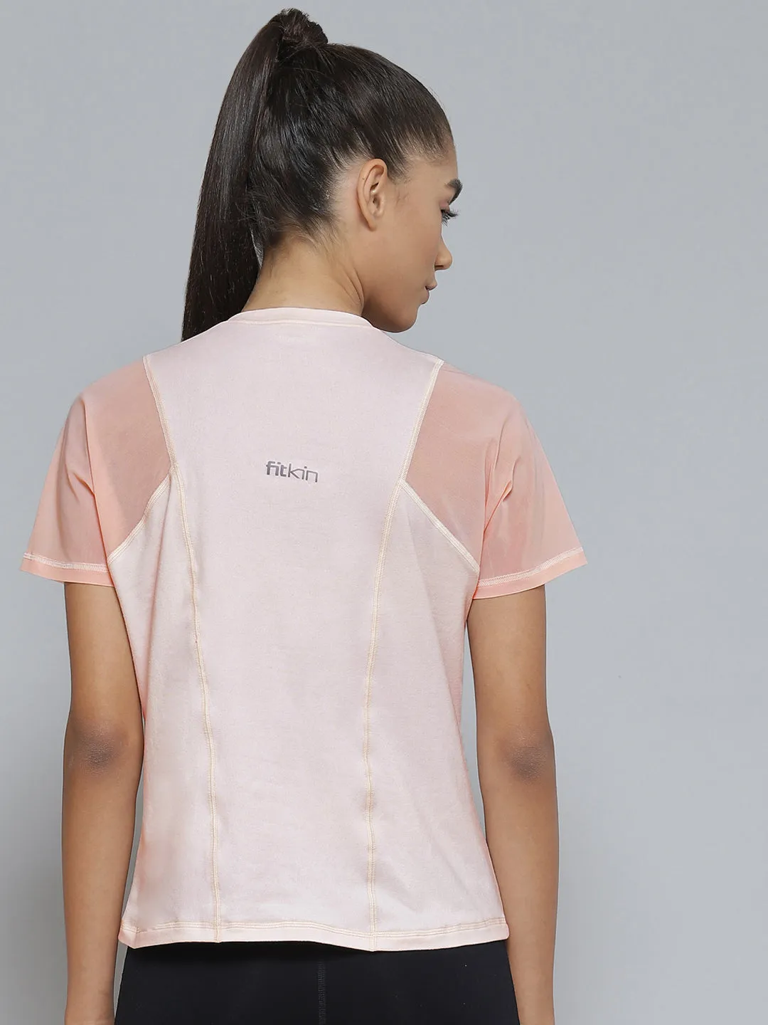 Women Pink Anti Odour Sports T-shirt