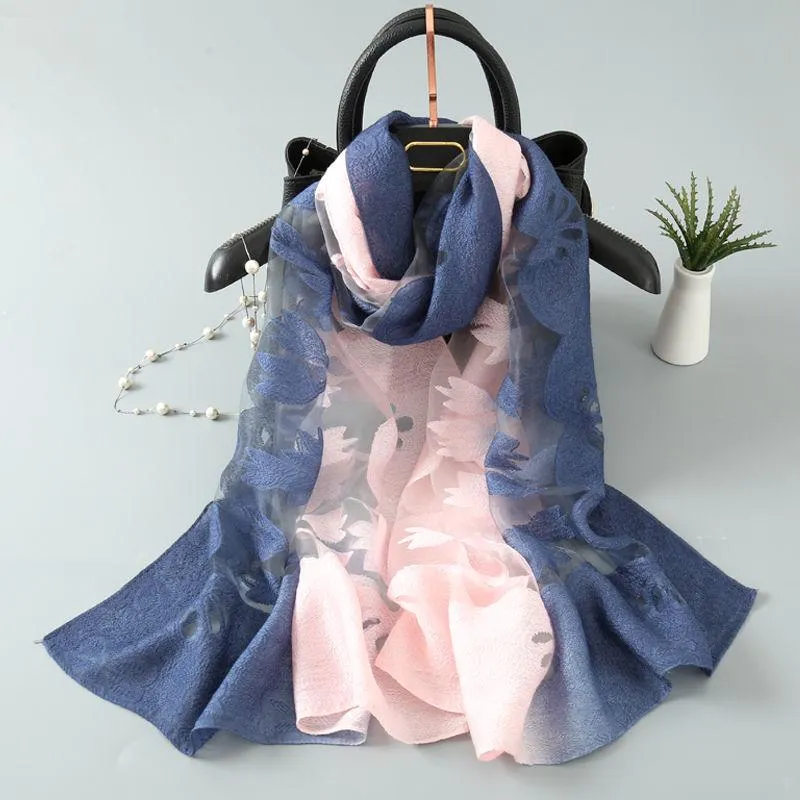 Women Scarf Pashmina Shawl Printed Cape Silk Chiffon Polyester Tippet Muffler