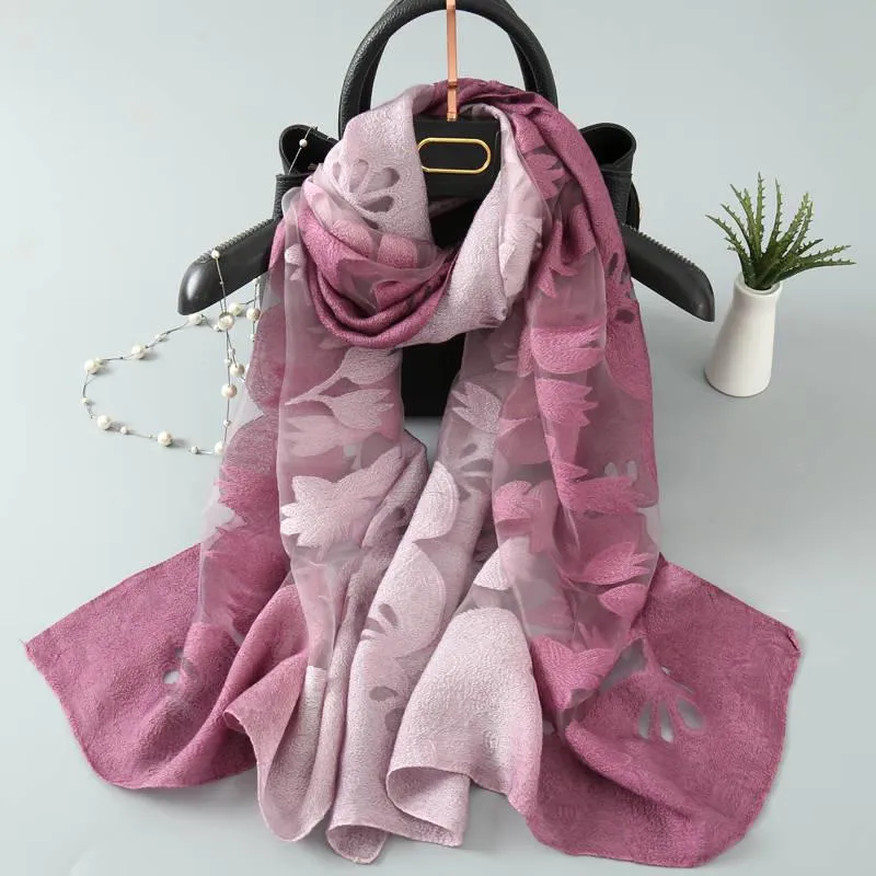 Women Scarf Pashmina Shawl Printed Cape Silk Chiffon Polyester Tippet Muffler