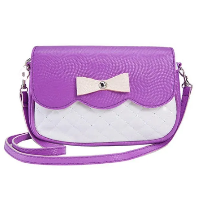 Women Shoulder Bag leather handbags 2017 Luxury brand Cute Bowknot Decorated high quality casual big Messenger Crossbody Bag