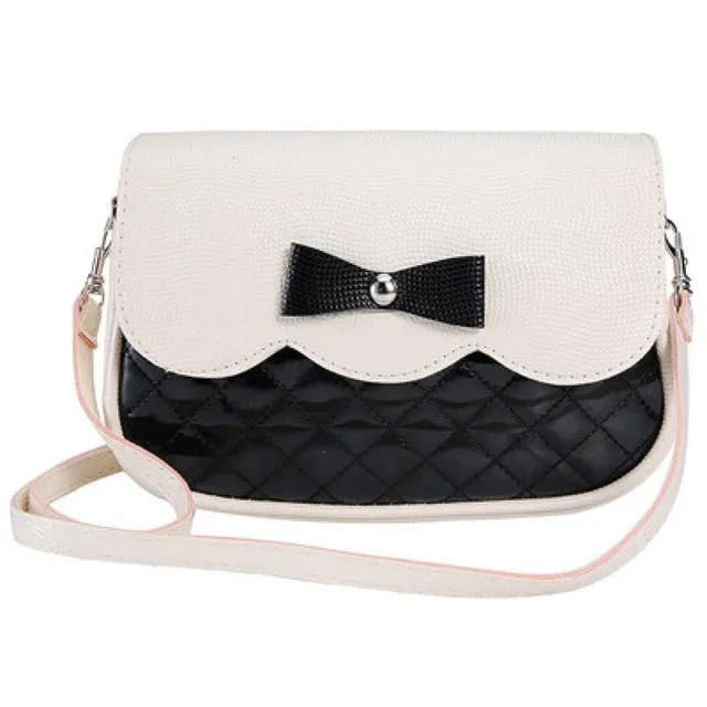 Women Shoulder Bag leather handbags 2017 Luxury brand Cute Bowknot Decorated high quality casual big Messenger Crossbody Bag