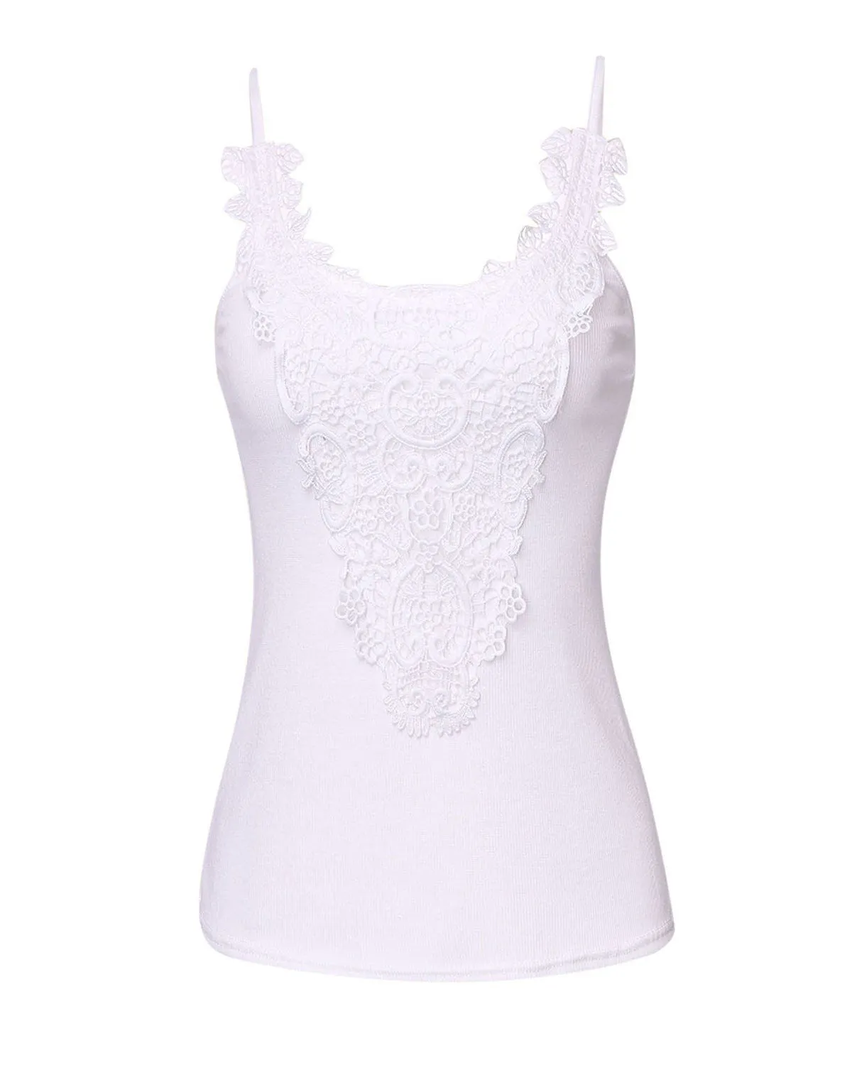 Women Tank Tops Lace Patchwork Casual Slim Ladies White Black Shirt Plus Size S-5XL