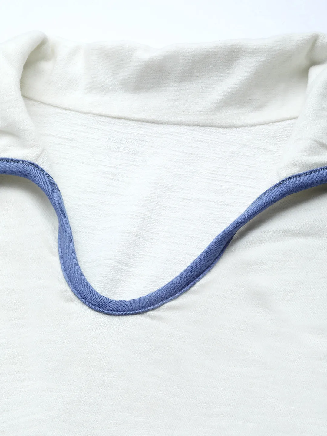 Women White Solid Polo Collar Organic Cotton Anti Odour T-shirt
