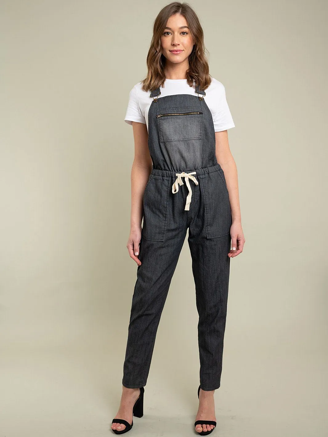 WOMENS CHAMBRAY OVERALL JUMPSUIT