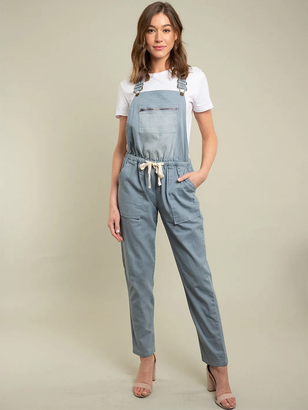 WOMENS CHAMBRAY OVERALL JUMPSUIT