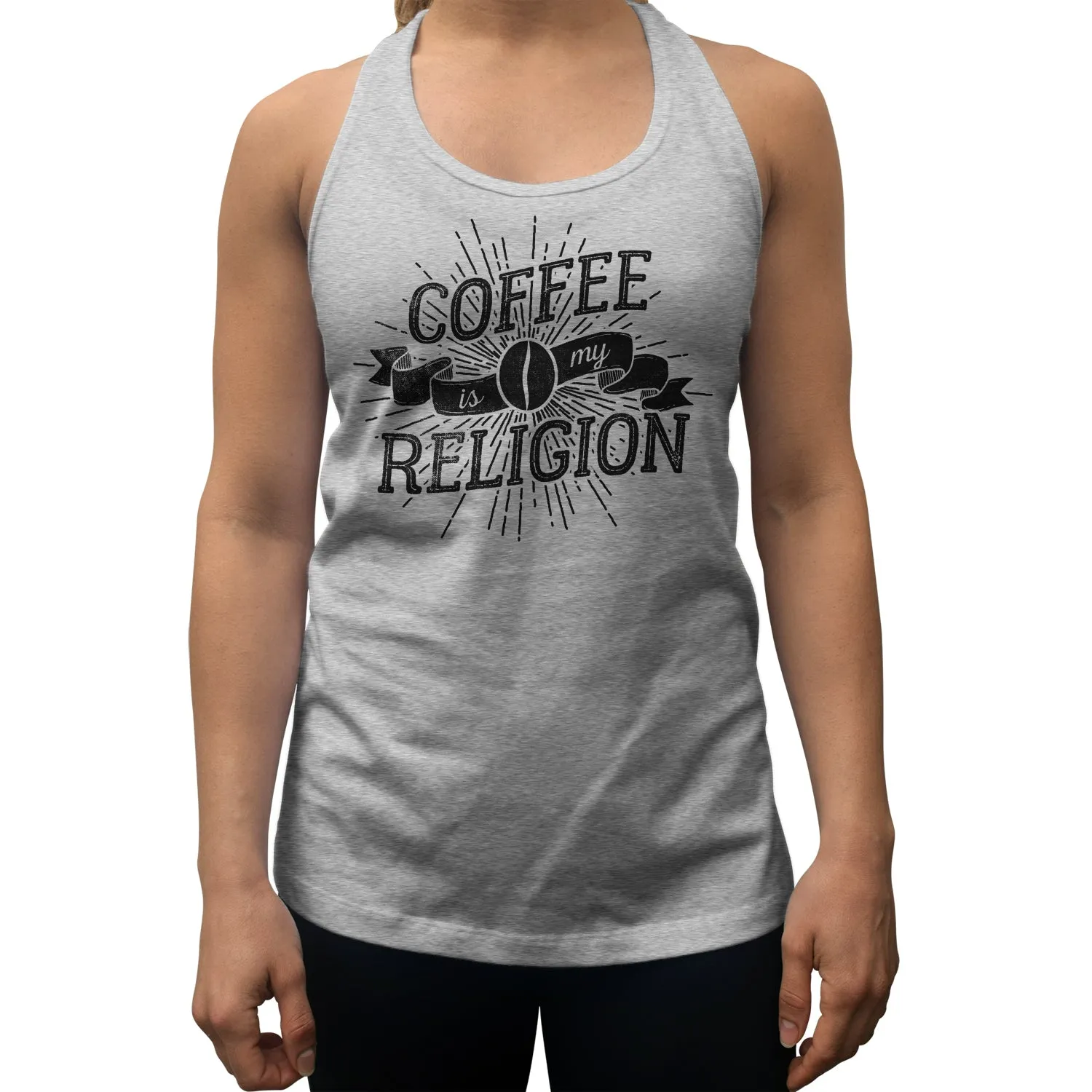 Women's Coffee Is My Religion Racerback Tank Top