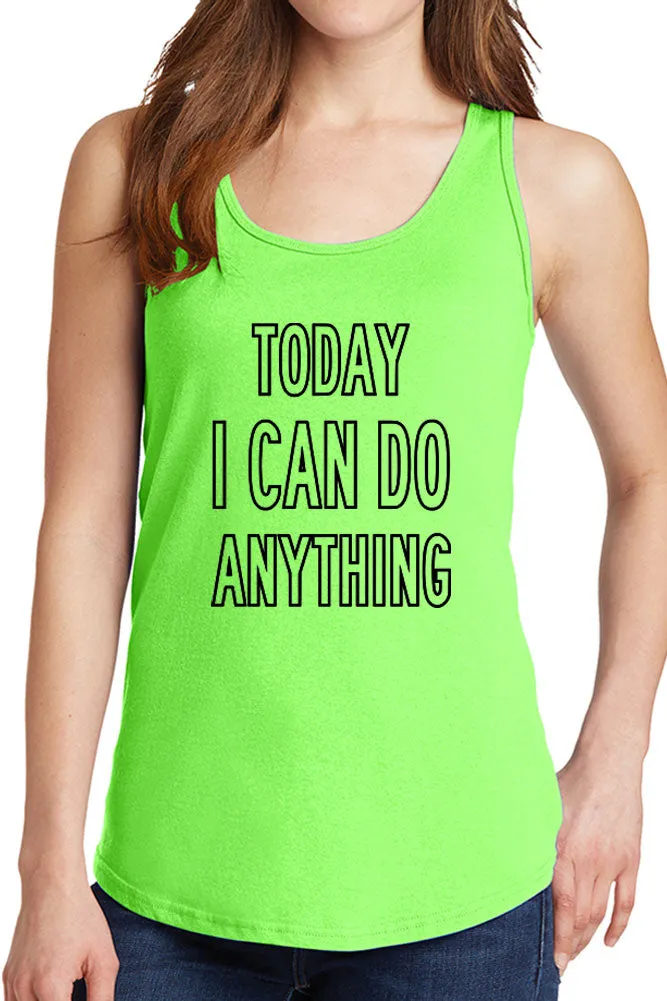 Women's Today I Can Do Anything Core Cotton Tank Tops -XS~4XL