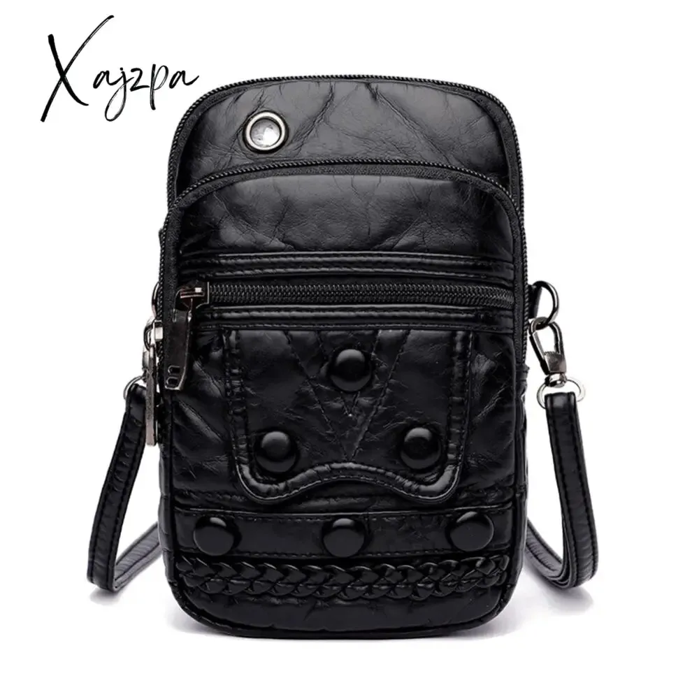 Xajzpa - Fashion Women Soft PU Leather Solid Color Crossbody Shoulder Messenger Bag Casual Ladies Small Handbags Flap Coin Purse