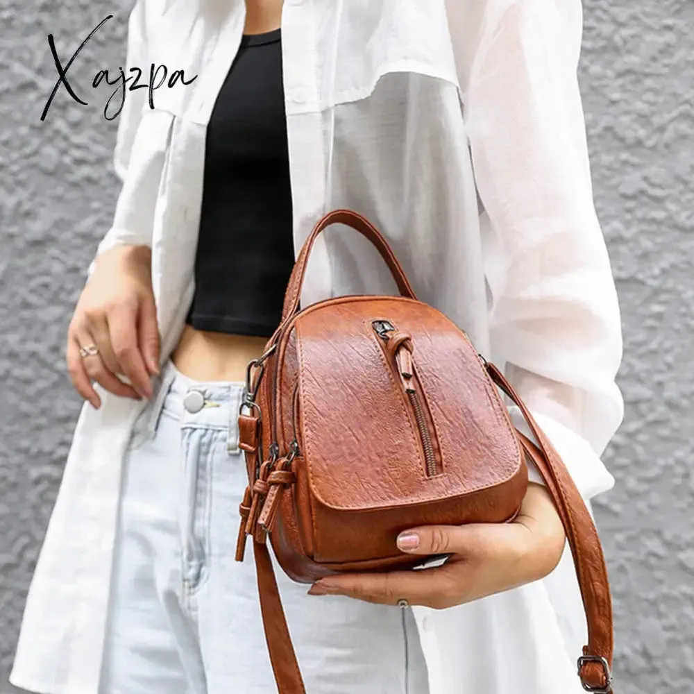 Xajzpa - Fashion Women Soft PU Leather Solid Color Crossbody Shoulder Messenger Bag Casual Ladies Small Handbags Flap Coin Purse