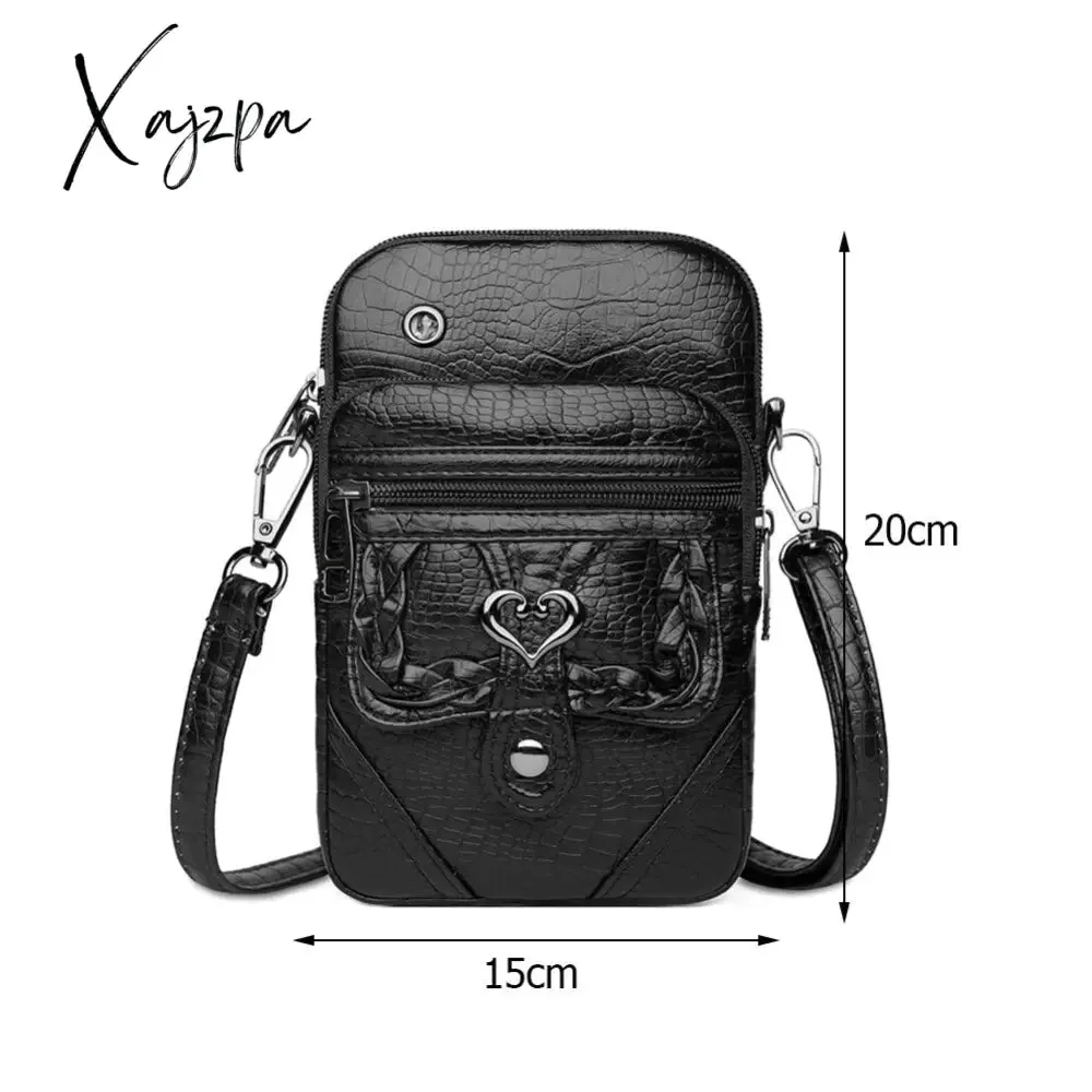Xajzpa - Fashion Women Soft PU Leather Solid Color Crossbody Shoulder Messenger Bag Casual Ladies Small Handbags Flap Coin Purse