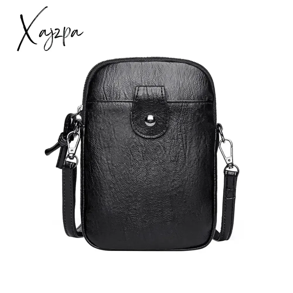 Xajzpa - Fashion Women Soft PU Leather Solid Color Crossbody Shoulder Messenger Bag Casual Ladies Small Handbags Flap Coin Purse