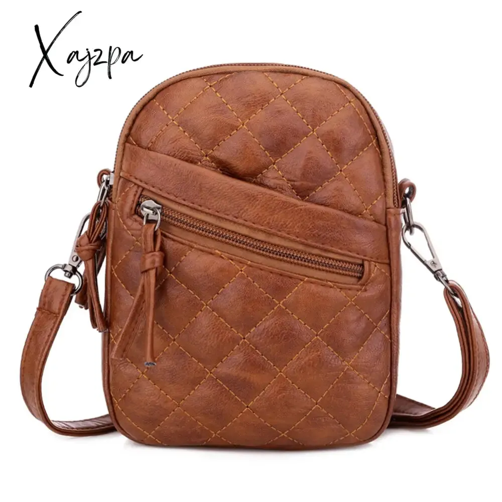 Xajzpa - Fashion Women Soft PU Leather Solid Color Crossbody Shoulder Messenger Bag Casual Ladies Small Handbags Flap Coin Purse
