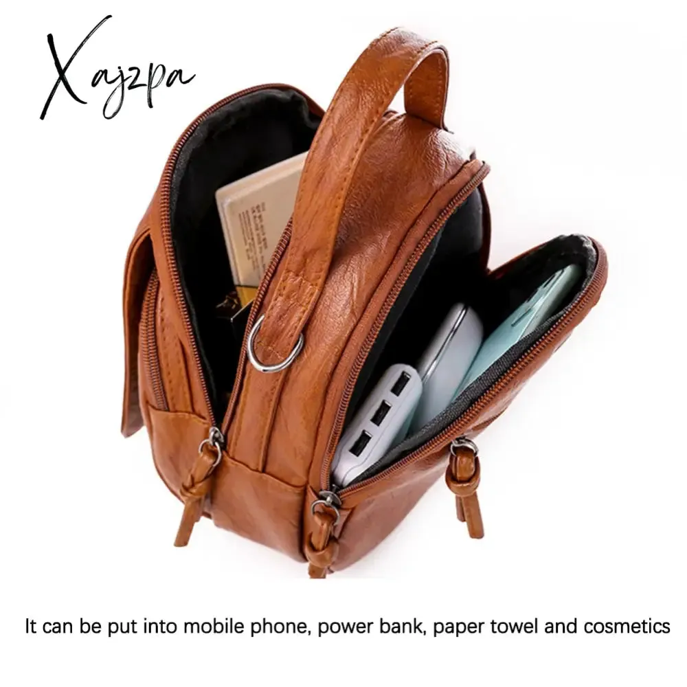 Xajzpa - Fashion Women Soft PU Leather Solid Color Crossbody Shoulder Messenger Bag Casual Ladies Small Handbags Flap Coin Purse