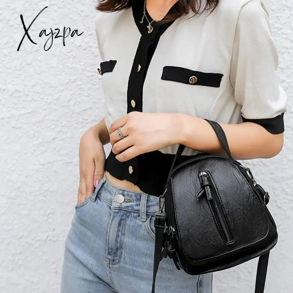 Xajzpa - Fashion Women Soft PU Leather Solid Color Crossbody Shoulder Messenger Bag Casual Ladies Small Handbags Flap Coin Purse
