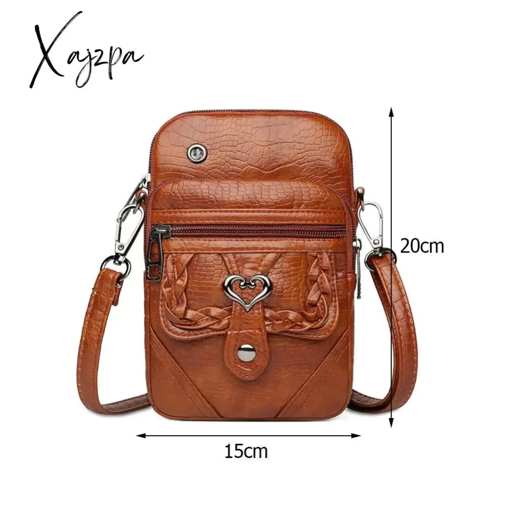 Xajzpa - Fashion Women Soft PU Leather Solid Color Crossbody Shoulder Messenger Bag Casual Ladies Small Handbags Flap Coin Purse