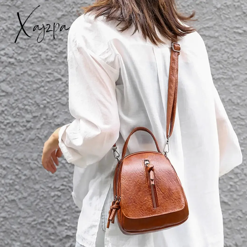 Xajzpa - Fashion Women Soft PU Leather Solid Color Crossbody Shoulder Messenger Bag Casual Ladies Small Handbags Flap Coin Purse