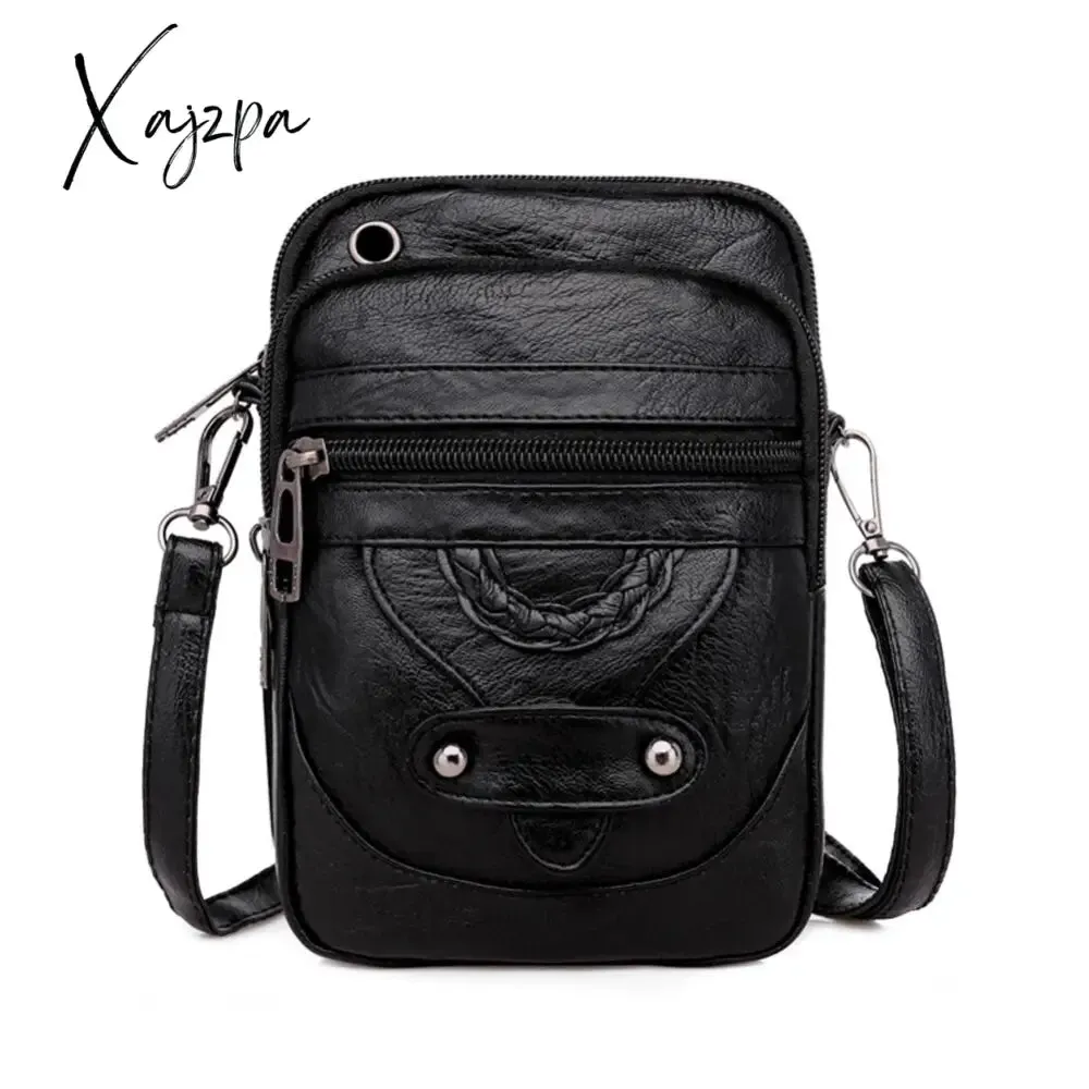 Xajzpa - Fashion Women Soft PU Leather Solid Color Crossbody Shoulder Messenger Bag Casual Ladies Small Handbags Flap Coin Purse