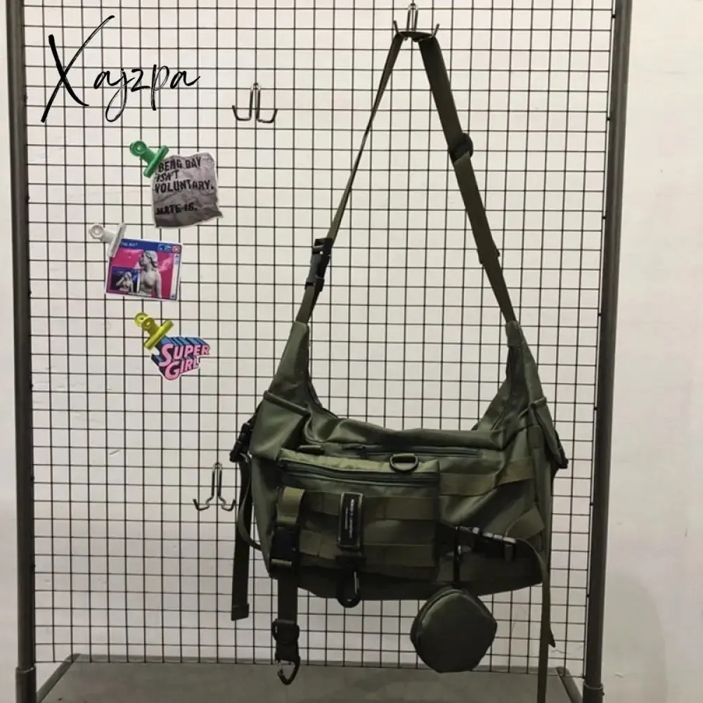 Xajzpa - Functional style Shoulder Black Crossbody Messenger Tote Bags For Men Women's Hip Hop Techwear Satchel Waist Goth Postman