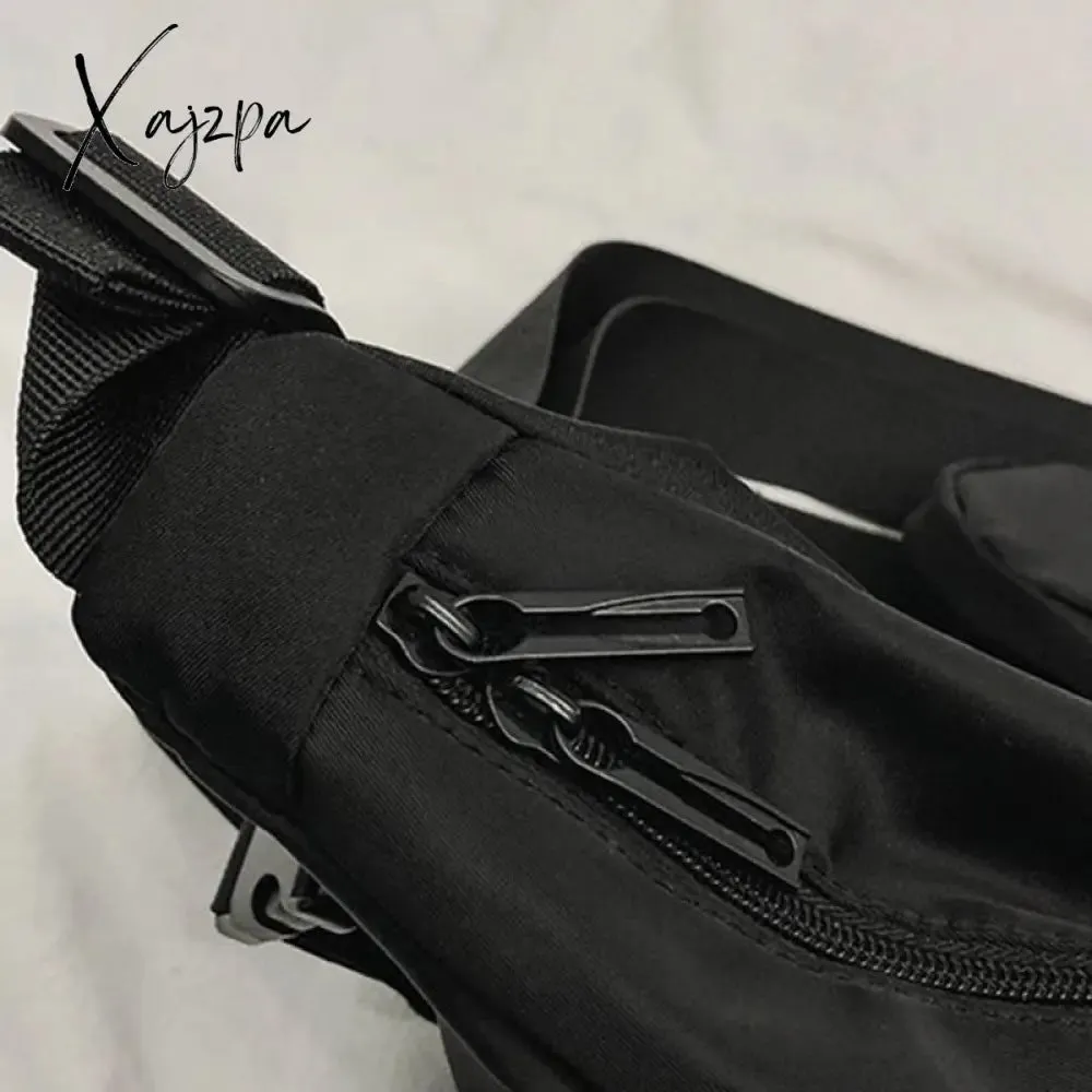 Xajzpa - Functional style Shoulder Black Crossbody Messenger Tote Bags For Men Women's Hip Hop Techwear Satchel Waist Goth Postman
