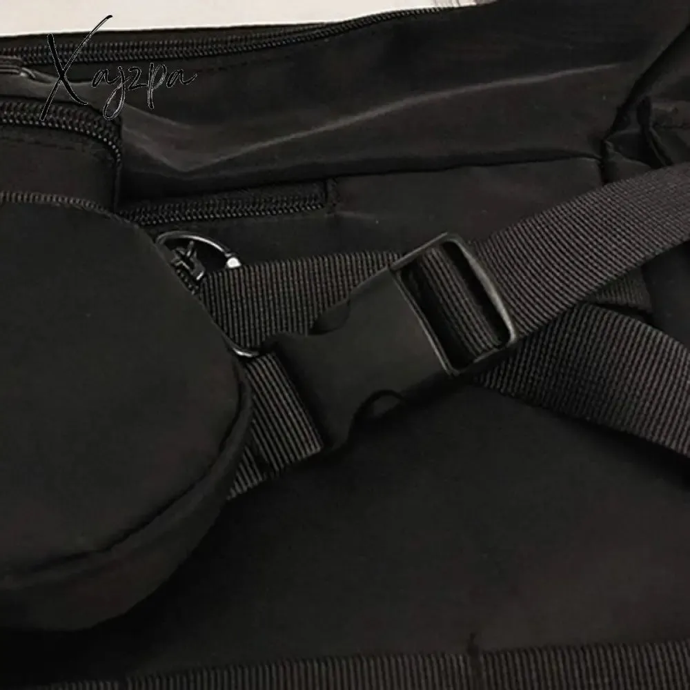 Xajzpa - Functional style Shoulder Black Crossbody Messenger Tote Bags For Men Women's Hip Hop Techwear Satchel Waist Goth Postman