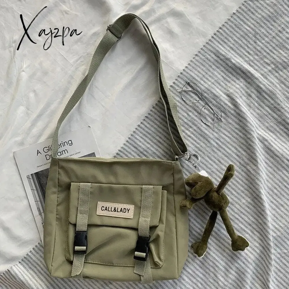 Xajzpa - Japanese simple messenger bag Korean bag student nylon waterproof canvas bag crossbody bags for women satchels