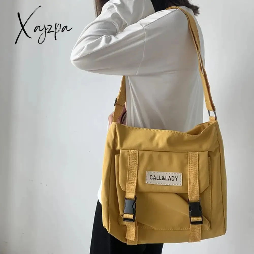 Xajzpa - Japanese simple messenger bag Korean bag student nylon waterproof canvas bag crossbody bags for women satchels
