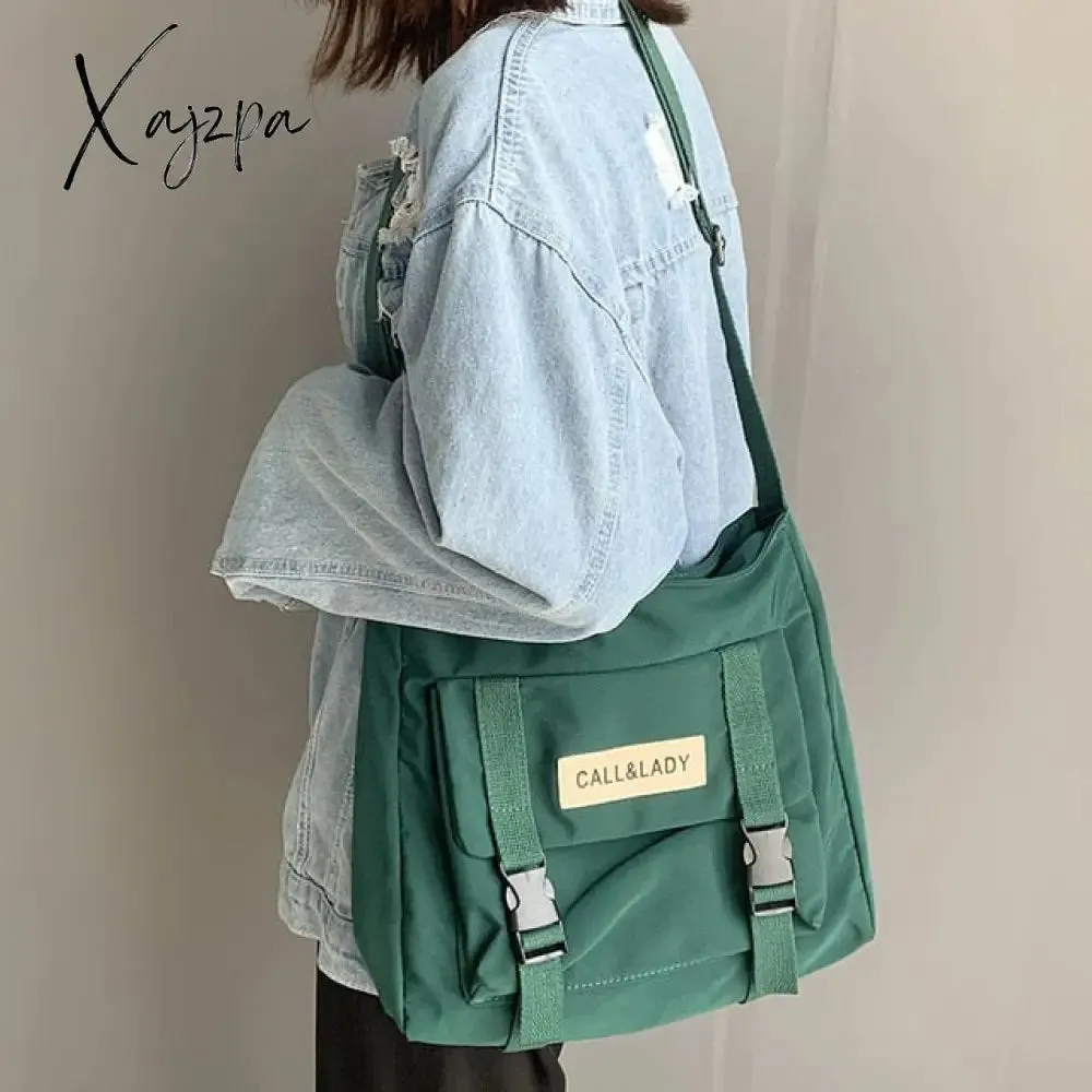 Xajzpa - Japanese simple messenger bag Korean bag student nylon waterproof canvas bag crossbody bags for women satchels