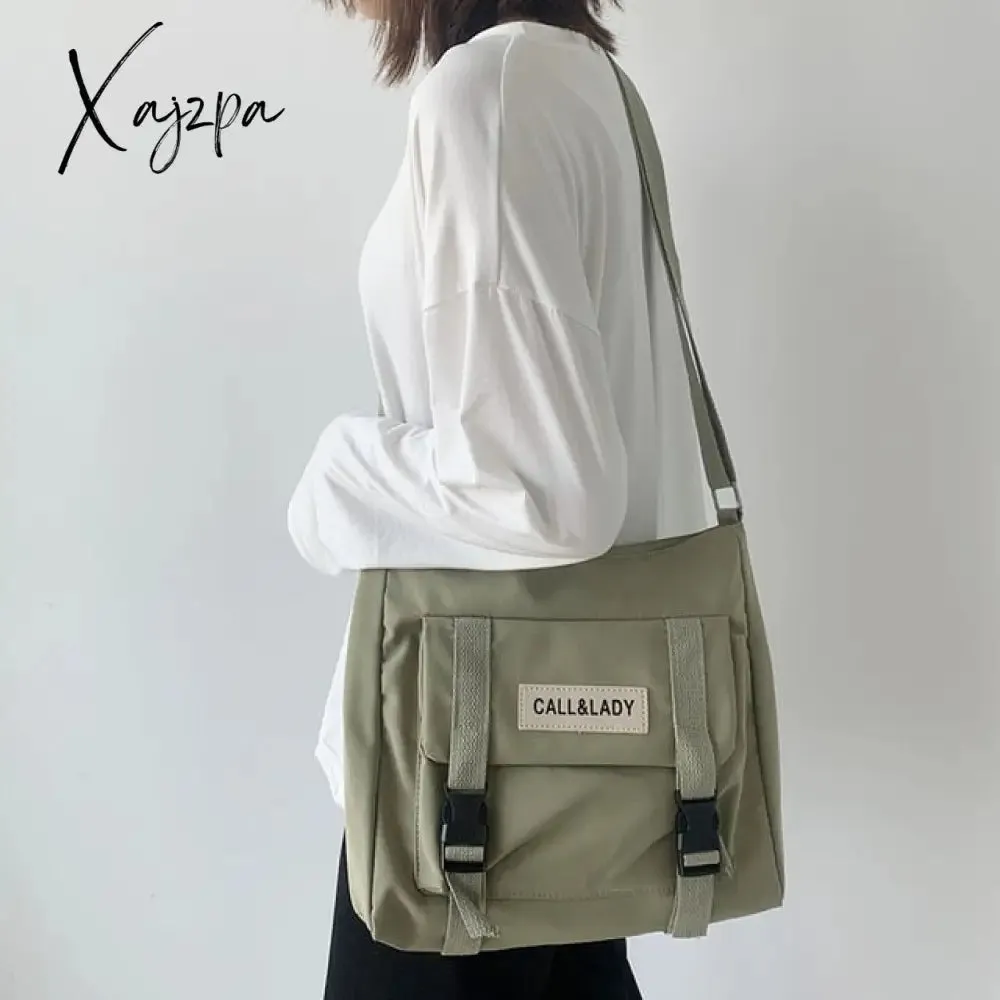 Xajzpa - Japanese simple messenger bag Korean bag student nylon waterproof canvas bag crossbody bags for women satchels