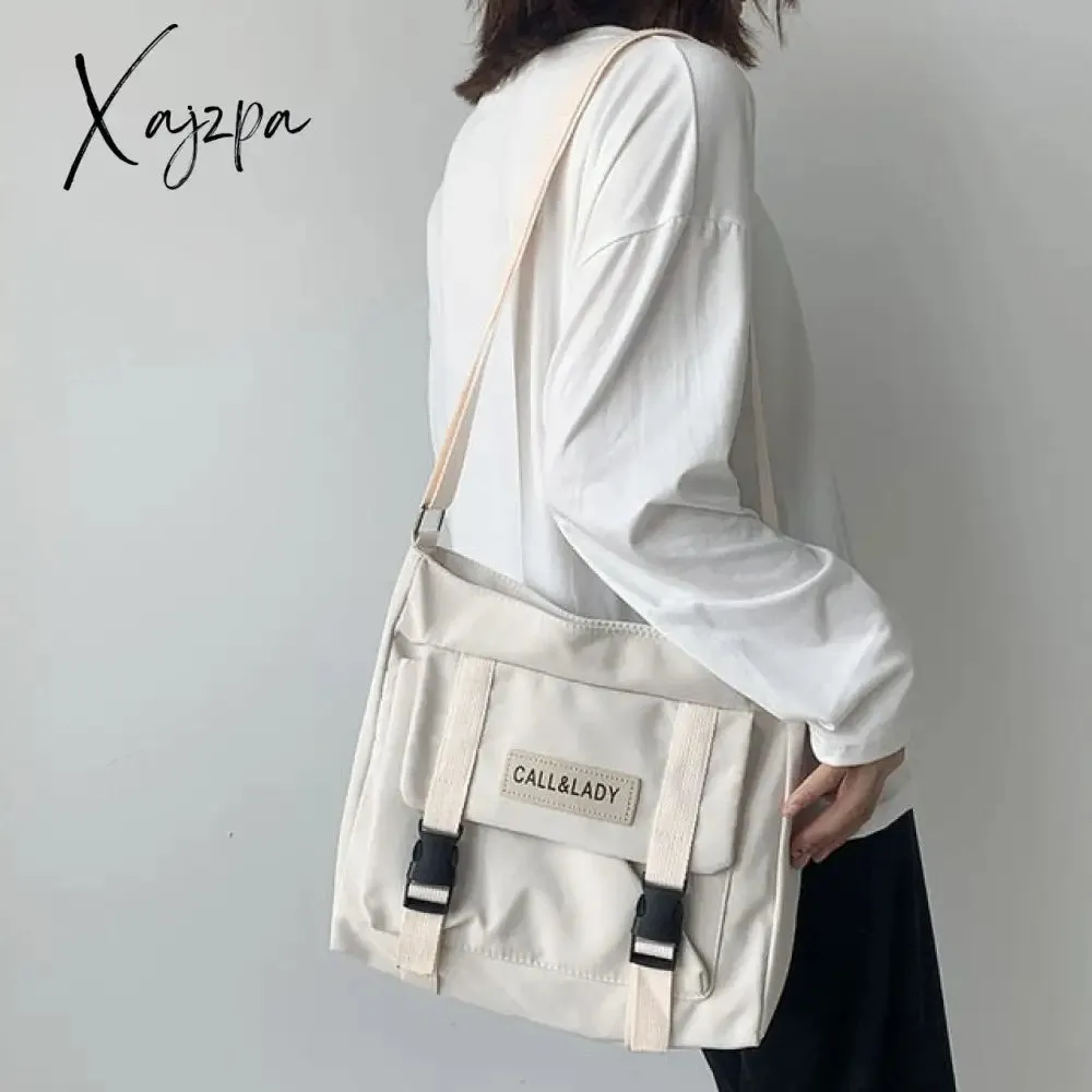 Xajzpa - Japanese simple messenger bag Korean bag student nylon waterproof canvas bag crossbody bags for women satchels