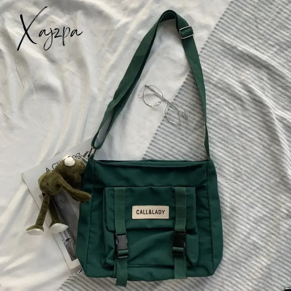 Xajzpa - Japanese simple messenger bag Korean bag student nylon waterproof canvas bag crossbody bags for women satchels