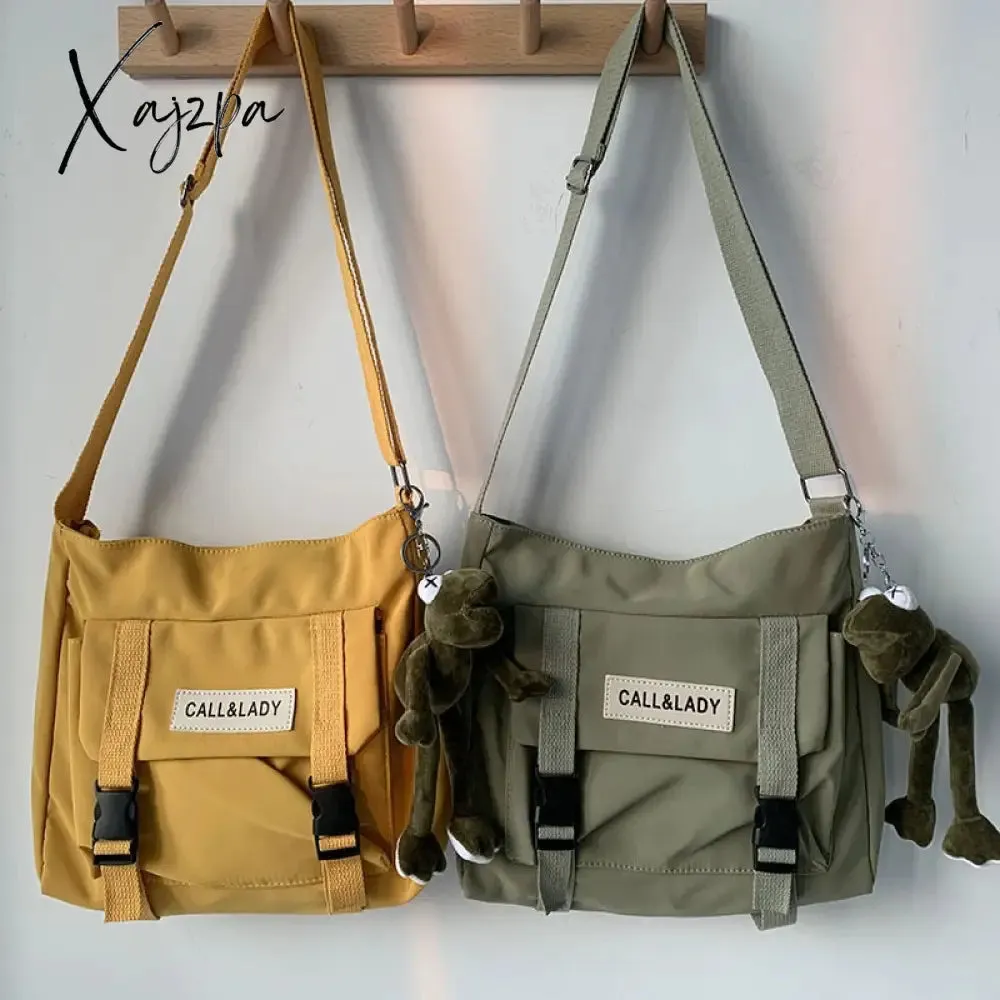 Xajzpa - Japanese simple messenger bag Korean bag student nylon waterproof canvas bag crossbody bags for women satchels