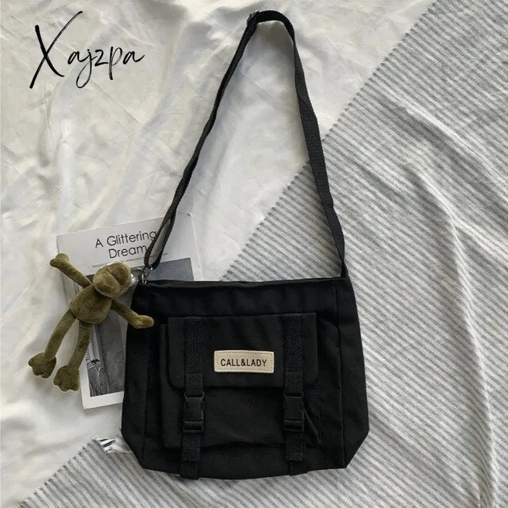 Xajzpa - Japanese simple messenger bag Korean bag student nylon waterproof canvas bag crossbody bags for women satchels