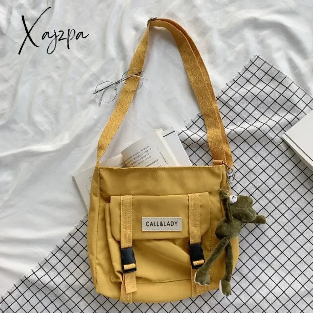Xajzpa - Japanese simple messenger bag Korean bag student nylon waterproof canvas bag crossbody bags for women satchels