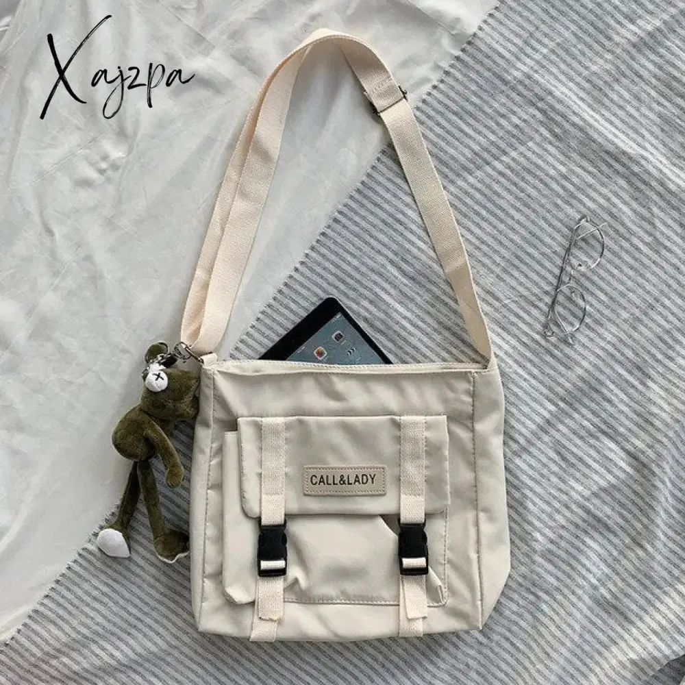 Xajzpa - Japanese simple messenger bag Korean bag student nylon waterproof canvas bag crossbody bags for women satchels
